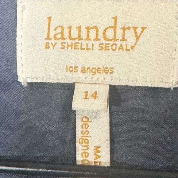 Laundry by Shelli Segal Navy Cropped Blazer Size 14 Stretch Workwear Minimalist - Picture 6 of 8